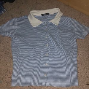 Blue&white Caroline top